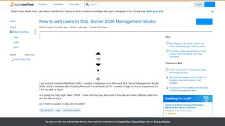 
                            7. How to add users to SQL Server 2008 Management Studio - Stack Overflow