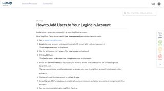 
                            8. How to Add Users to Your LogMeIn Account - LogMeIn Support