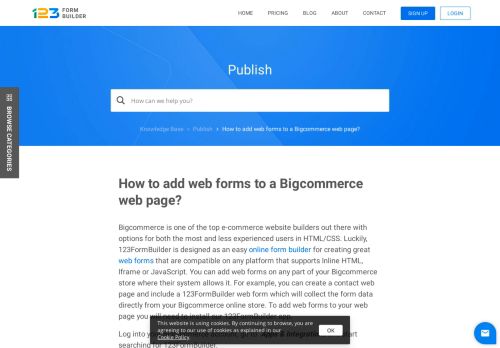 
                            13. How to add web forms to a Bigcommerce web page? | 123FormBuilder