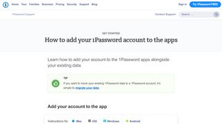 
                            8. How to add your 1Password account to the apps - 1Password Support