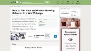 
                            11. How to Add Your WebReserv Booking Calendar to a Wix Webpage