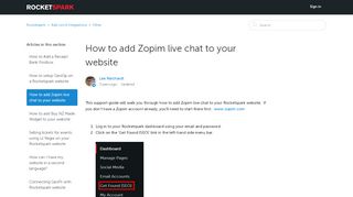 
                            10. How to add Zopim live chat to your website – Rocketspark