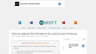 
                            6. How to adjust the Windows 10 Lock Screen timeout OnMSFT.com