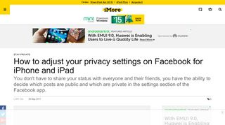 
                            9. How to adjust your privacy settings on Facebook for iPhone and iPad ...