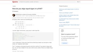 
                            8. How to align equal signs in LaTeX - Quora