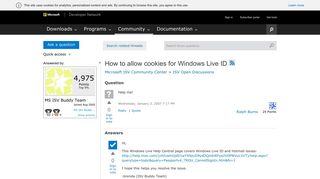 
                            3. How to allow cookies for Windows Live ID - MSDN - Microsoft