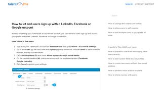 
                            8. How to allow end-users to sign up with their Linkedin, Facebook or ...