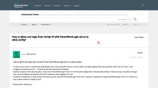 
                            12. How to allow root login from certain IP with Permi... - Hewlett Packard ...