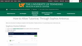 
                            13. How to Allow Tutortrac through Sophos Antivirus - UTHSC