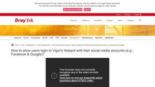 
                            10. How to allow users login to Vigor's Hotspot with their social media ...