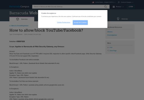 
                            11. How to allow/block YouTube/Facebook? | Barracuda Campus