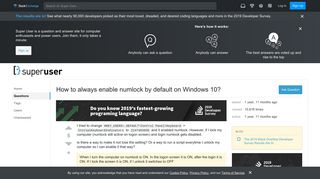 
                            11. How to always enable numlock by default on Windows 10? - Super User