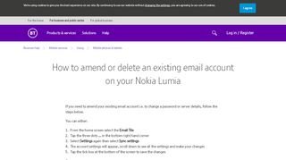 
                            11. How to amend or delete an existing email account on your Nokia Lumia