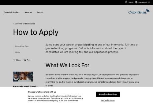 
                            4. How to Apply - Credit Suisse