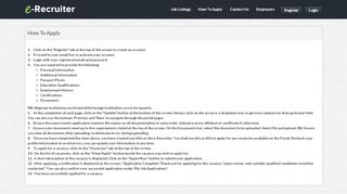 
                            7. How To Apply - e-Recruiter