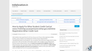 
                            9. How to Apply For Bihar Student Credit Card at www.7nishchay ...