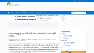 
                            9. How to apply for HSCAP Plus one admission 2015 online?