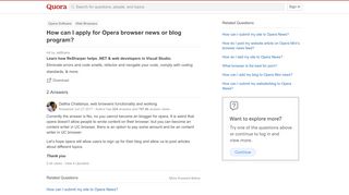 
                            6. How to apply for Opera browser news or blog program - Quora