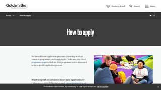 
                            4. How to apply for our programmes | Goldsmiths, University of London