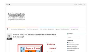 
                            12. How to apply for Rashtriya Sanskrit Sansthan Merit Scholarship ...