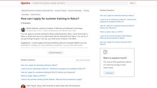
                            12. How to apply for summer training in Nalco - Quora