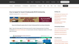 
                            11. How to Apply for Swami Vivekananda MCM Scholarship | WBXPress