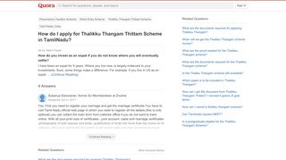 
                            11. How to apply for Thalikku Thangam Thittam Scheme in TamilNadu - Quora