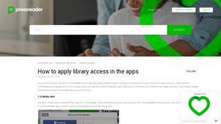 
                            2. How to apply library access in the apps – PressReader Care