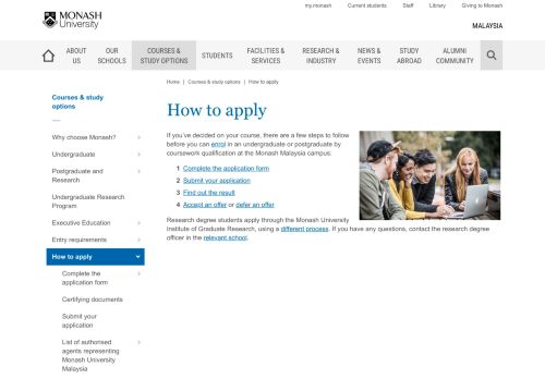 
                            5. How to apply - Monash University Malaysia