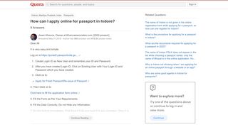 
                            12. How to apply online for passport in Indore - Quora