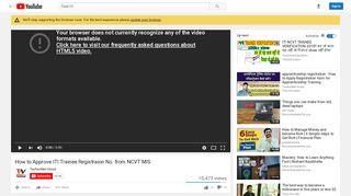 
                            6. How to Approve ITI Trainee Registraion No. from NCVT MIS - YouTube