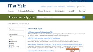 
                            8. How-to Articles - IT at Yale