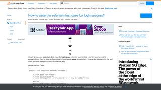 
                            1. How to assert in selenium test case for login success? - Stack ...