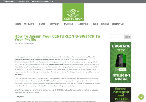 
                            3. How To Assign Your CENTURION G-SWITCH To Your Profile ...