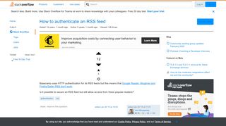 
                            3. How to authenticate an RSS feed - Stack Overflow