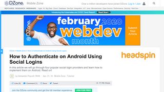 
                            5. How to Authenticate on Android Using Social Logins - DZone Mobile