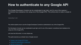 
                            12. How to authenticate to any Google API - Flavio Copes