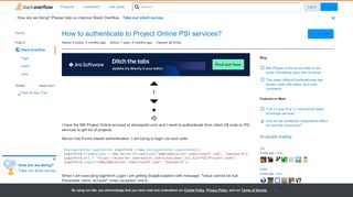 
                            13. How to authenticate to Project Online PSI services? - Stack Overflow
