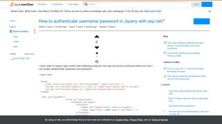 
                            3. How to authenticate username password in Jquery with asp.net ...