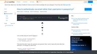 
                            6. How to authenticate via email rather than username in passport.js ...