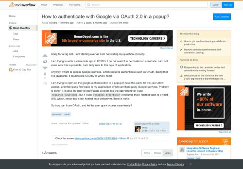 
                            7. How to authenticate with Google via OAuth 2.0 in a popup? - Stack ...