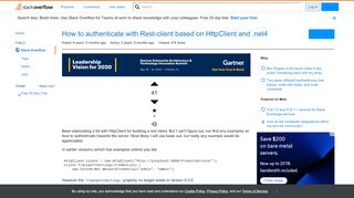 
                            5. How to authenticate with Rest-client based on HttpClient and .net4 ...