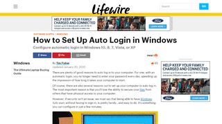 
                            7. How to Auto Log In to Windows 10, 8, 7, Vista, & XP - Lifewire