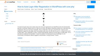 
                            2. How to Auto Login After Registration in WordPress with core php ...