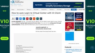 
                            8. How-to auto Login to Virtual Center with VI Client | ESX Virtualization