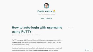 
                            6. How to auto-login with username using PuTTY – Code Yarns