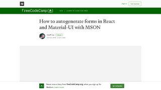 
                            7. How to autogenerate forms in React and Material-UI with MSON