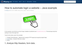 
                            9. How to automate login a website – Java example – Mkyong.com