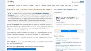 
                            10. How to Automatic Log into Windows Without Entering Username and ...