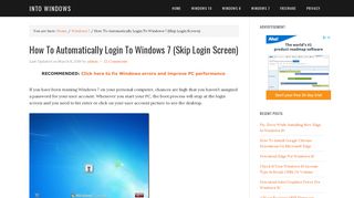 
                            7. How To Automatically Login To Windows 7 (Skip Login Screen)